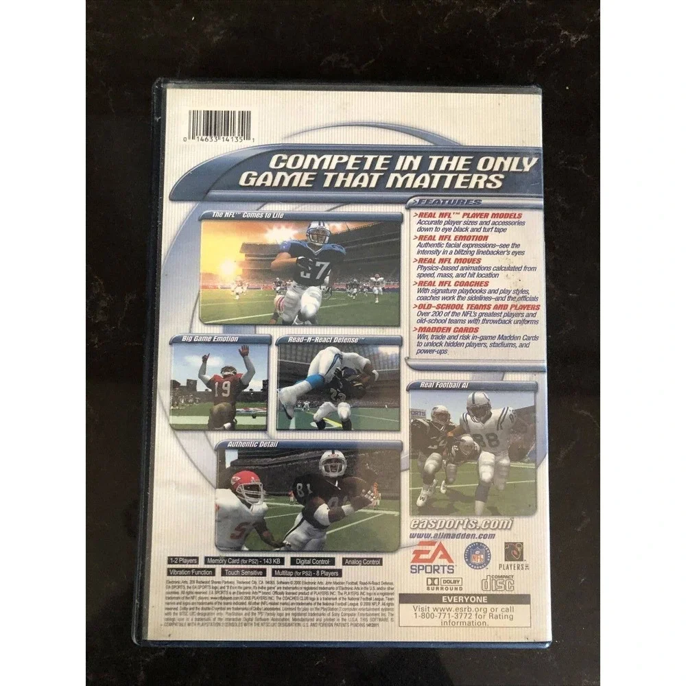 Madden 2001 Football PLAYSTATION 2 (PS2) Sports (Video Game) With Manual‎